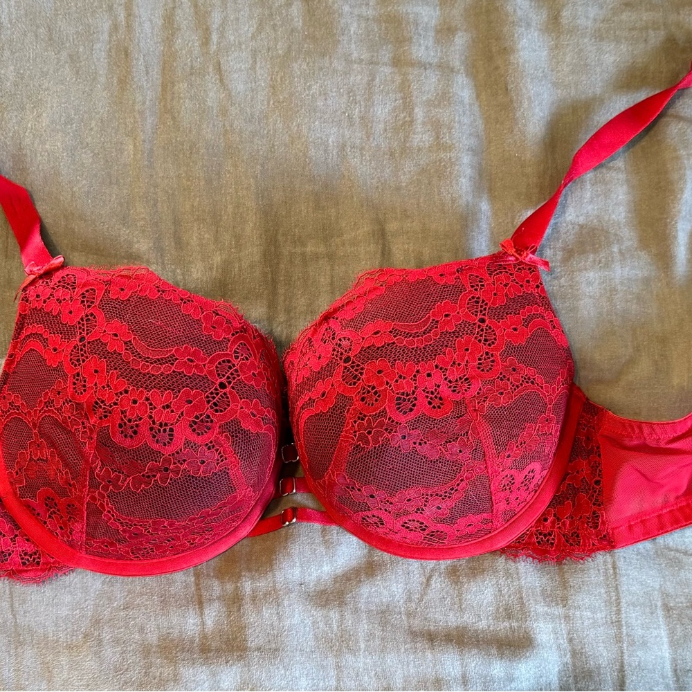 Cacique Vibrant Red Lace Bra